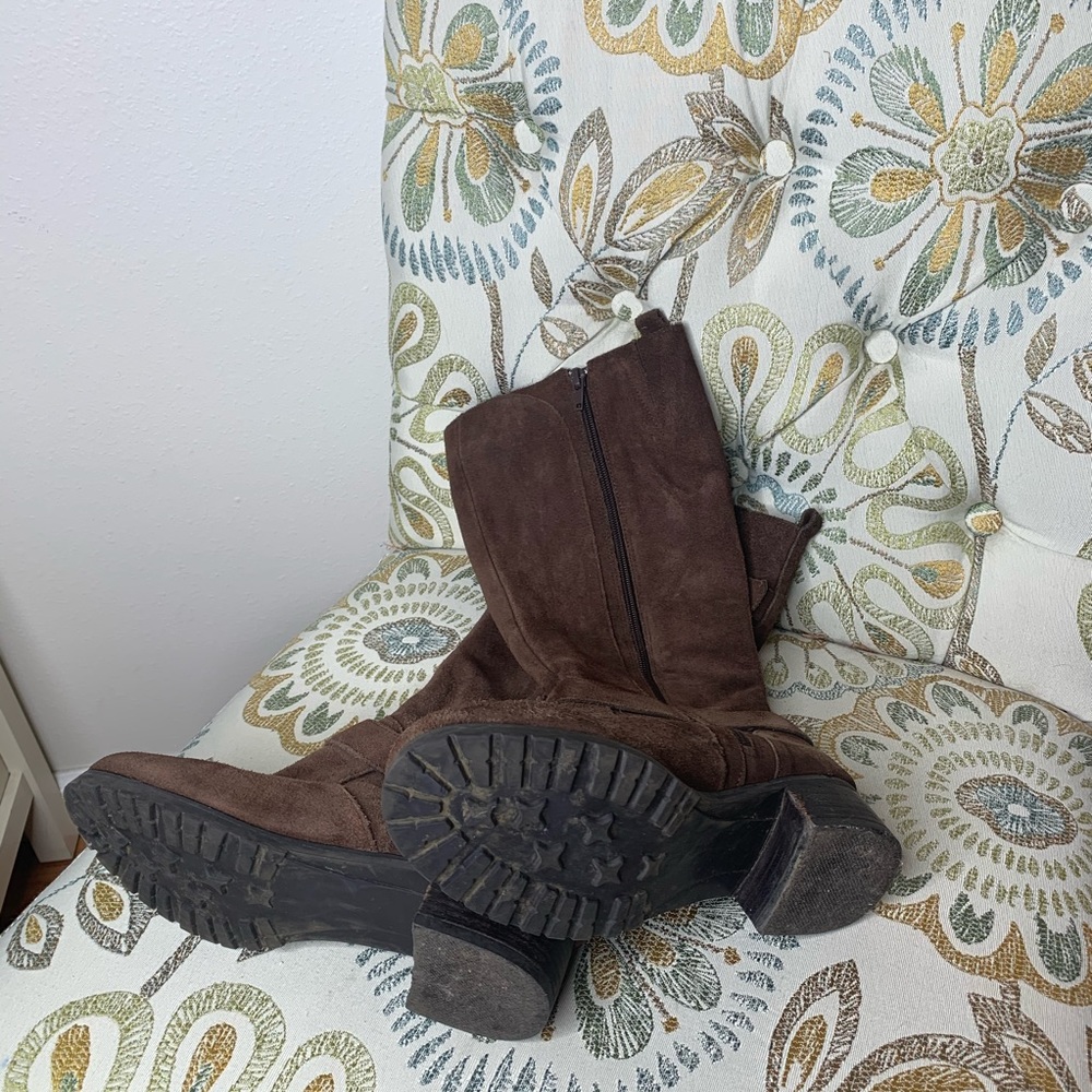 Hot In Hollywood Suede Leather Riding Boots Size 7 - Picture 3 of 5